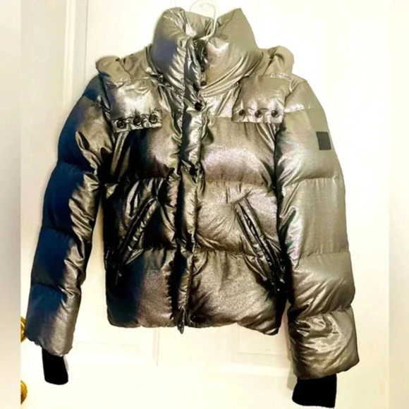 Girl’s SAM. Metallic Silver Coat - Picture 1 of 13